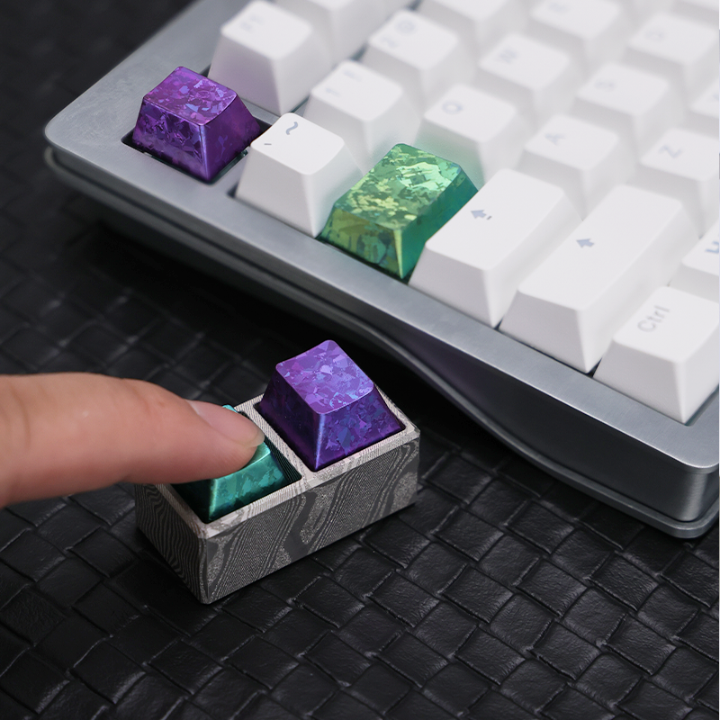 Crystal Titanium Keycaps